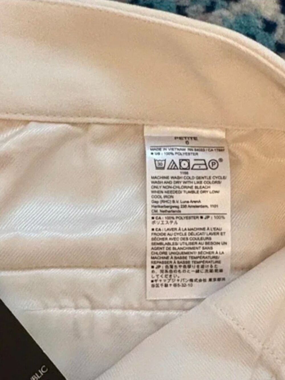 Banana Republic Cream Pleated Wide Leg Trousers Pants Size 6 Petite $120 - Picture 5 of 8